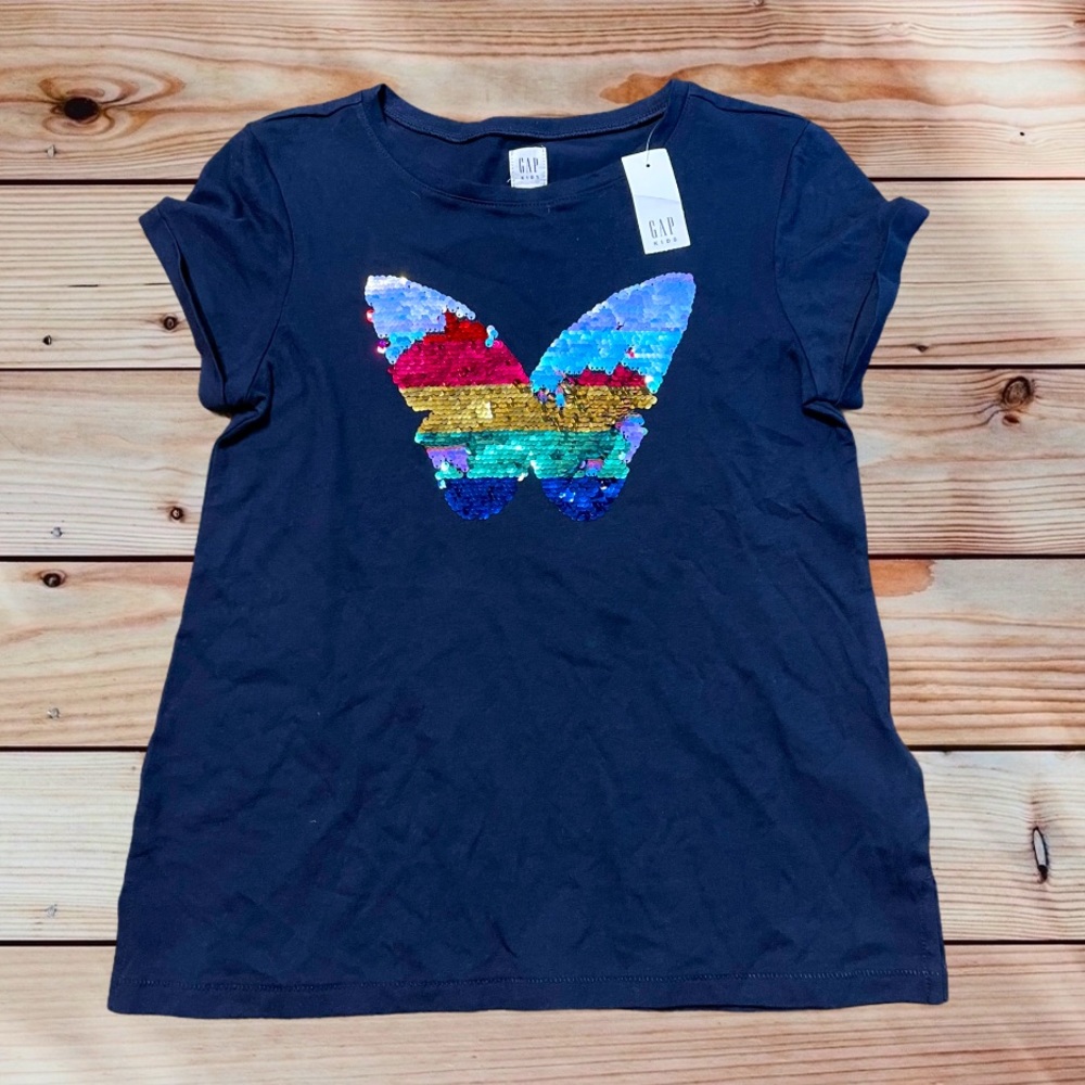GAP KIDS sequined butterfly tee XL